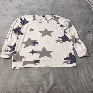 Buffalo David Bitton Womens Star Print Long Sleeve Sweatshirt Light Grey Size L